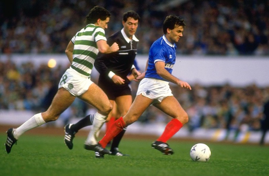 Davie Cooper of Rangers and Paul McStay of Celtic David Cannon/Getty Images Sport