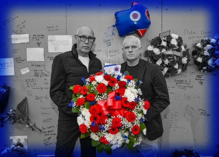 Rangers legends Mark Hateley and Ian Durrant pay respects to Mason Keilheuer, the Belfast boy who tragically passed away following a RTC in the Shankill area of the city, earlier this month.