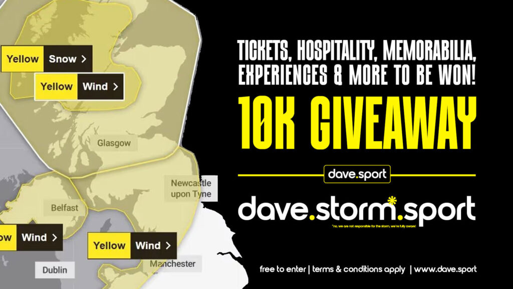 Dave.Storm competition from Dave.Sport / Dave.Sport £10,000 giveaway competition
