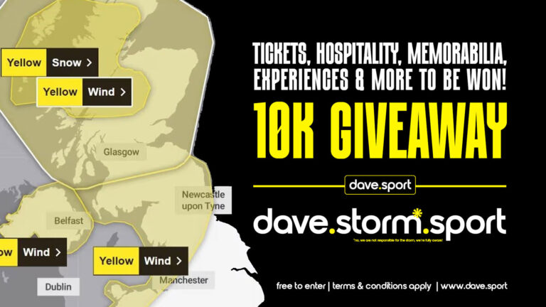 Dave.Storm competition from Dave.Sport / Dave.Sport £10,000 giveaway competition