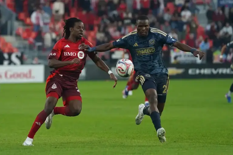 Olwethu Makhanya playing for Philadelphia Union, a reported Rangers transfer target