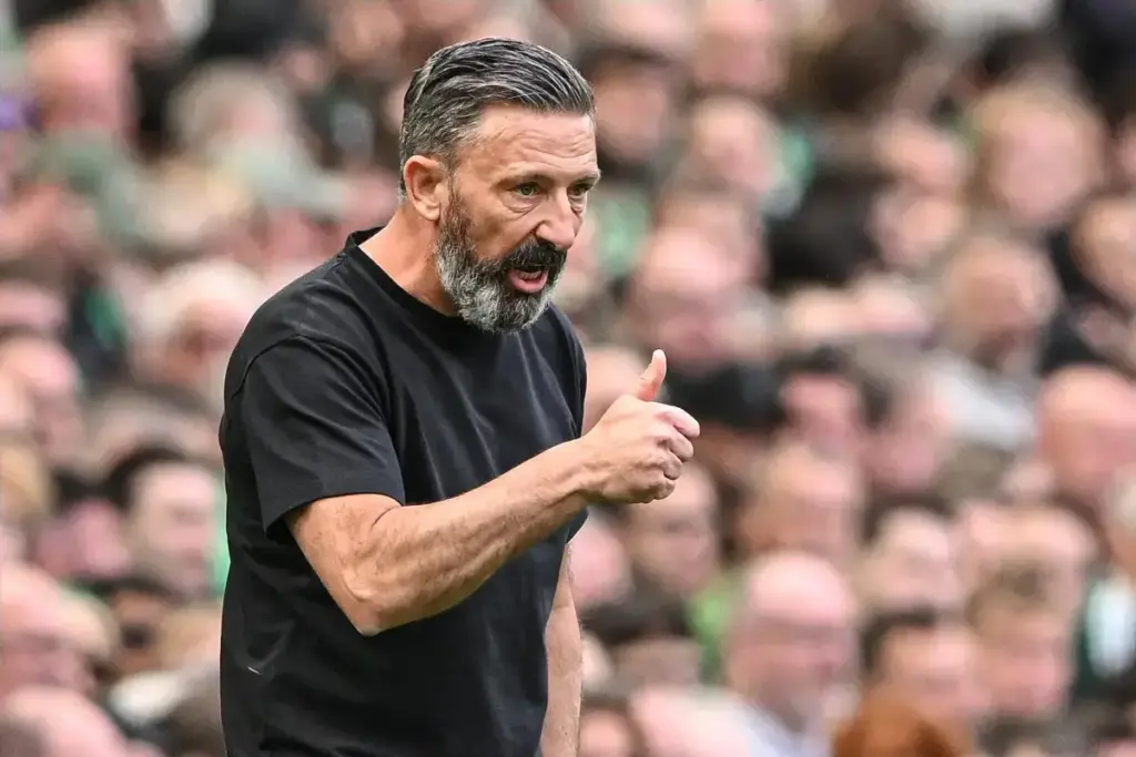 Manager Derek McInnes of Heart of Midlothian during the William Hill Premiership match at Celtic Park, Glasgow 16/05/2026