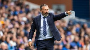 Derek McInnes on the touchline during a match