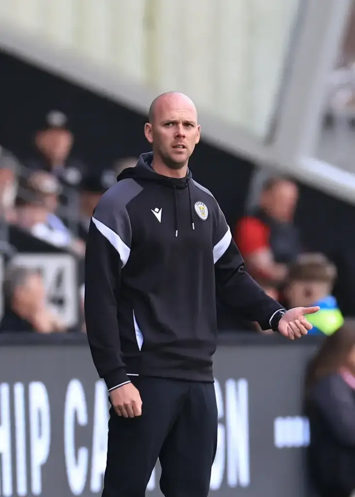 Craig McLeish St Mirren Manager looks on during the Premier Sports Cup Group C match at the SMISA Stadium, Paisley 26/07/2026