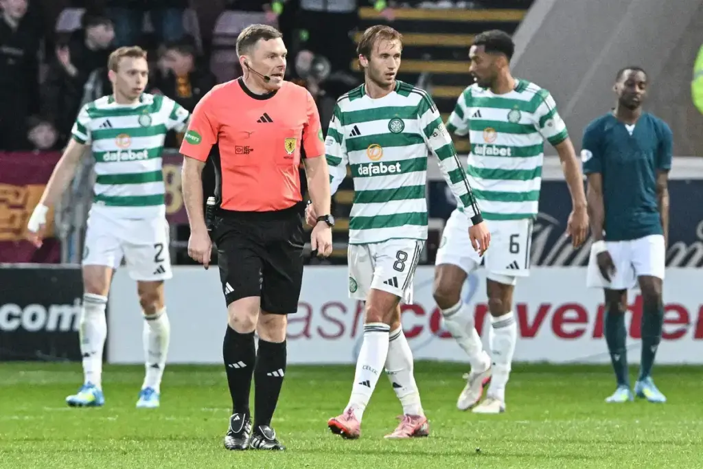 Referee John Beaton during the William Hill Premiership match at Fir Park, Motherwell 13/05/2026