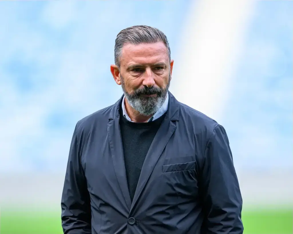 Rangers boss Derek McInnes on the Ibrox pitch.